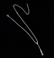 Full Crystal Bridal Lariat Necklace 18 Inch – Silver Tennis Drop