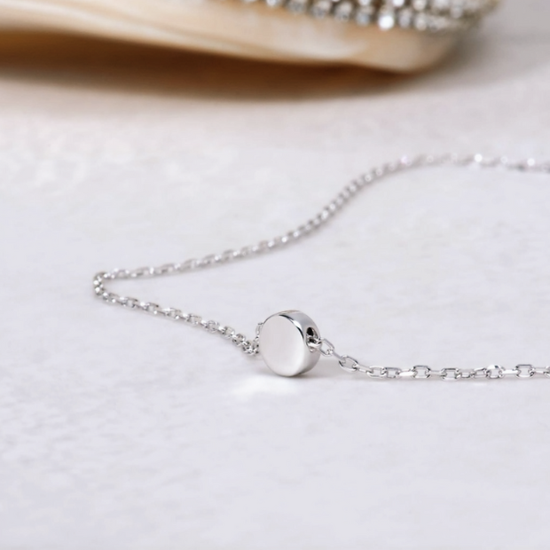 Silver Dot Choker 16.5" - 18.5" – Modern Round Coin Necklace