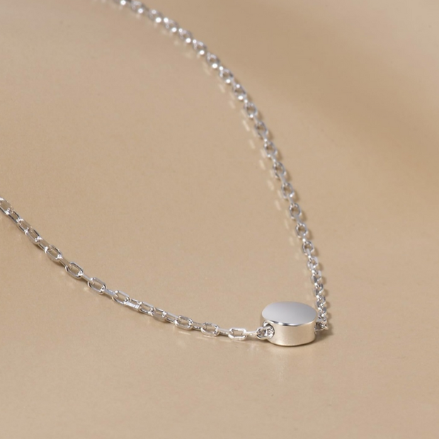 Silver Dot Choker 16.5" - 18.5" – Modern Round Coin Necklace