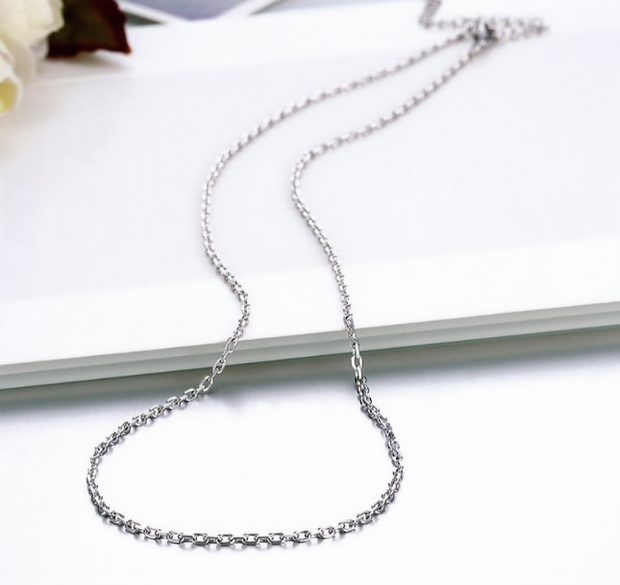 Minimalist Curb Link Chain – 19.3 Inch Stainless Steel Jewelry