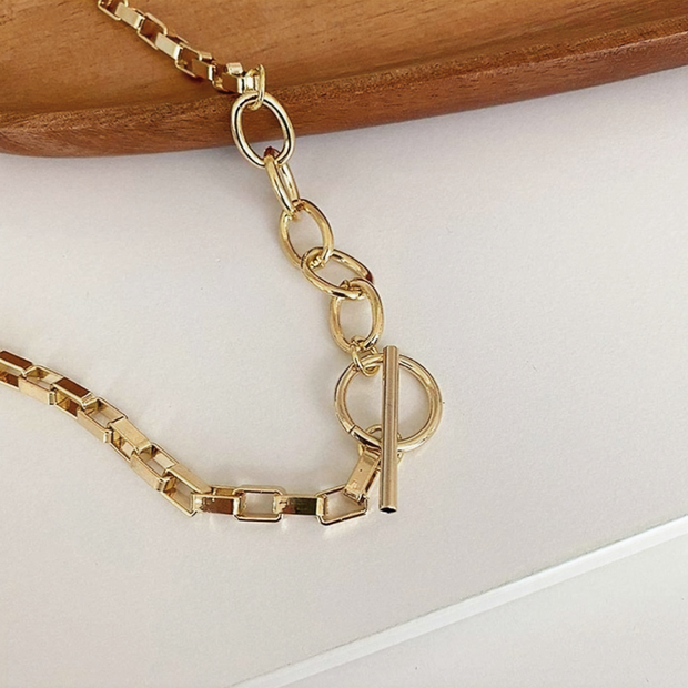 Gold Paperclip Chain Necklace – 18 Inch Minimalist Link Choker