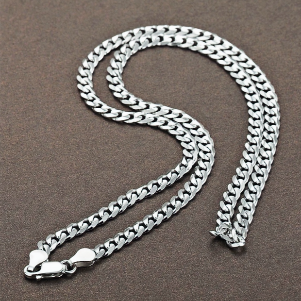 Bold 18" Silver Curb Chain – Premium Stainless Steel Necklace