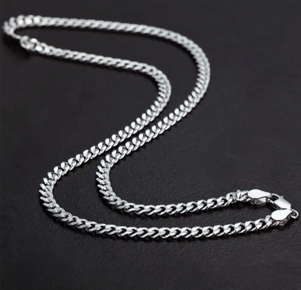 Bold 18" Silver Curb Chain – Premium Stainless Steel Necklace