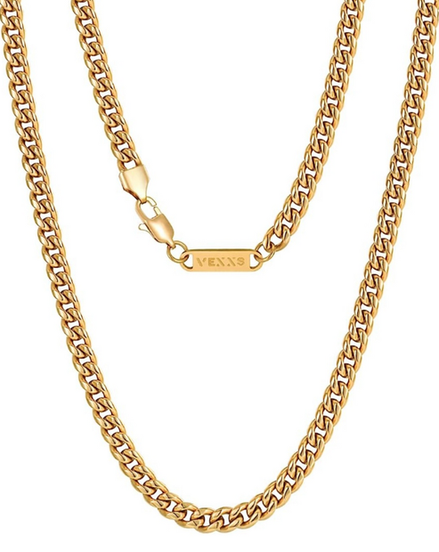 Heavy Duty Steel Link Chain – 50cm Gold Tone Necklace Band