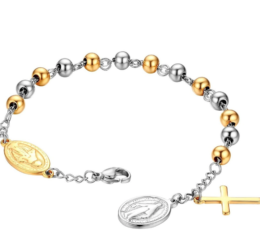 Rosary Stainless Steel Bracelet