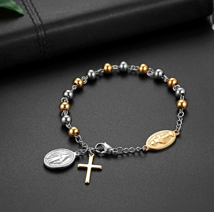 Rosary Stainless Steel Bracelet