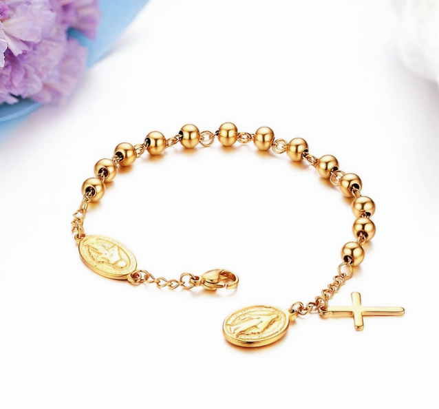 Rosary Stainless Steel Bracelet