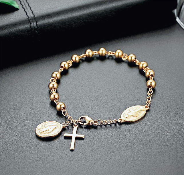 Rosary Stainless Steel Bracelet
