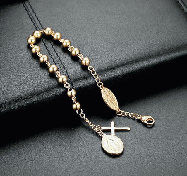 Rosary Stainless Steel Bracelet