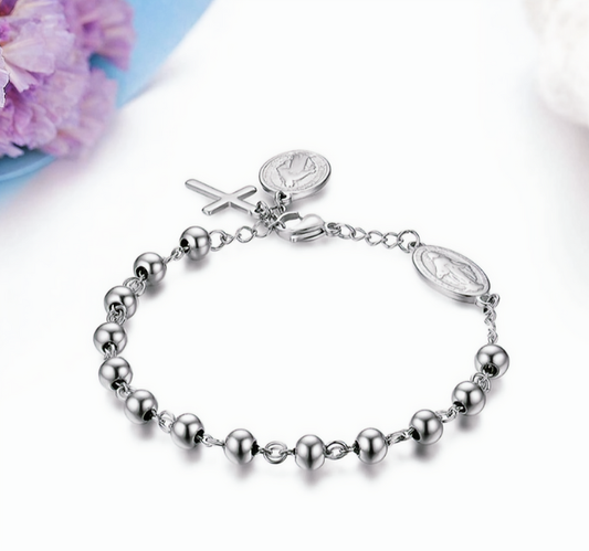 Rosary Stainless Steel Bracelet