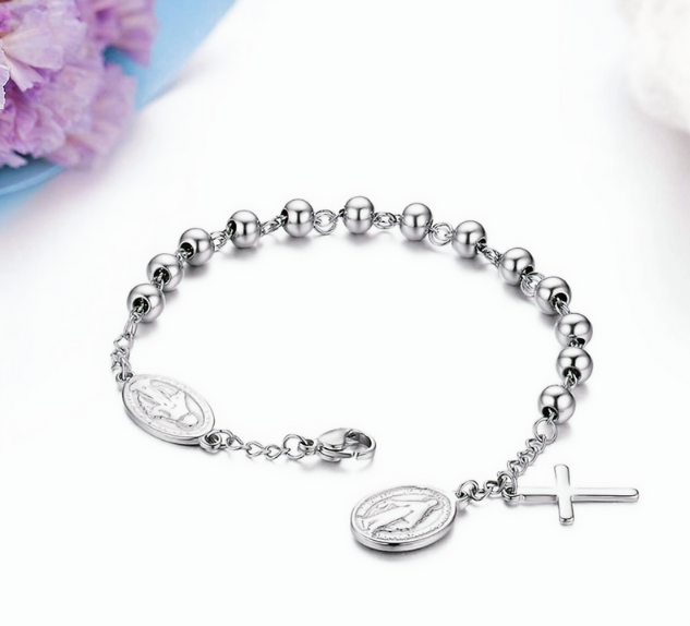 Rosary Stainless Steel Bracelet