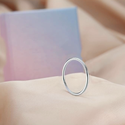 Stainless Steel Wedding Ring – 1mm Ultra Thin Silver Band