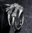 Gothic 15mm Stainless Steel Dragon Claw Resizable Ring