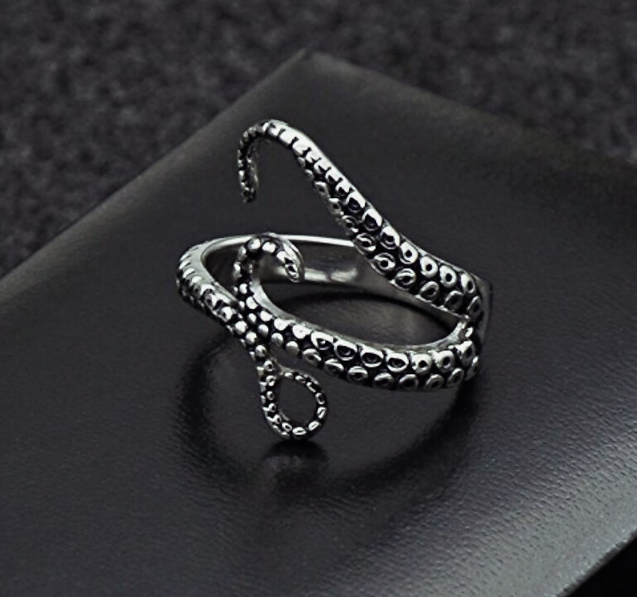 Vintage Stainless Steel Octopus Ring