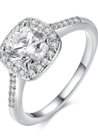Elegant 7mm Brilliant Cut Stainless Steel Halo Promise Ring