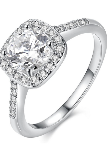 7mm Brilliant Cut Engagement Ring (0.28") – Stainless Steel Promise Ring