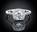Elegant 7mm Brilliant Cut Stainless Steel Halo Promise Ring