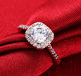 Elegant 7mm Brilliant Cut Stainless Steel Halo Promise Ring