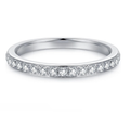 Elegant 3mm White Gold-Plated Stainless Steel Cubic Zirconia Wedding Band