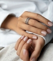 Modern 8mm Silver-Tone Stainless Steel Multi-Layer Statement Ring