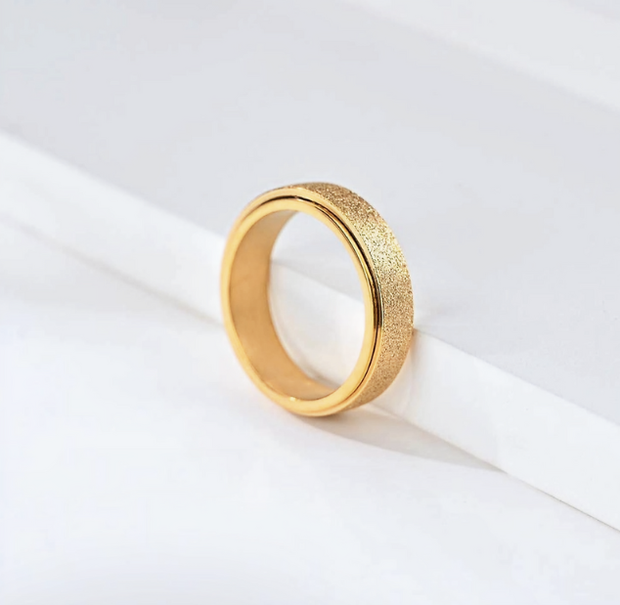 Minimalist 0.24" Gold-Plated Spinner Ring – Stress Relief Style